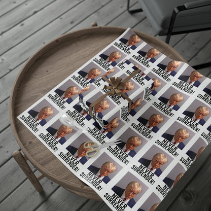 Trump Mugshot Gift Wrap Never Surrender Gift Wrap Trump 2024 Never Surrender Trump Wrapping Paper Trump Christmas Trump Birthday Gift Wrap