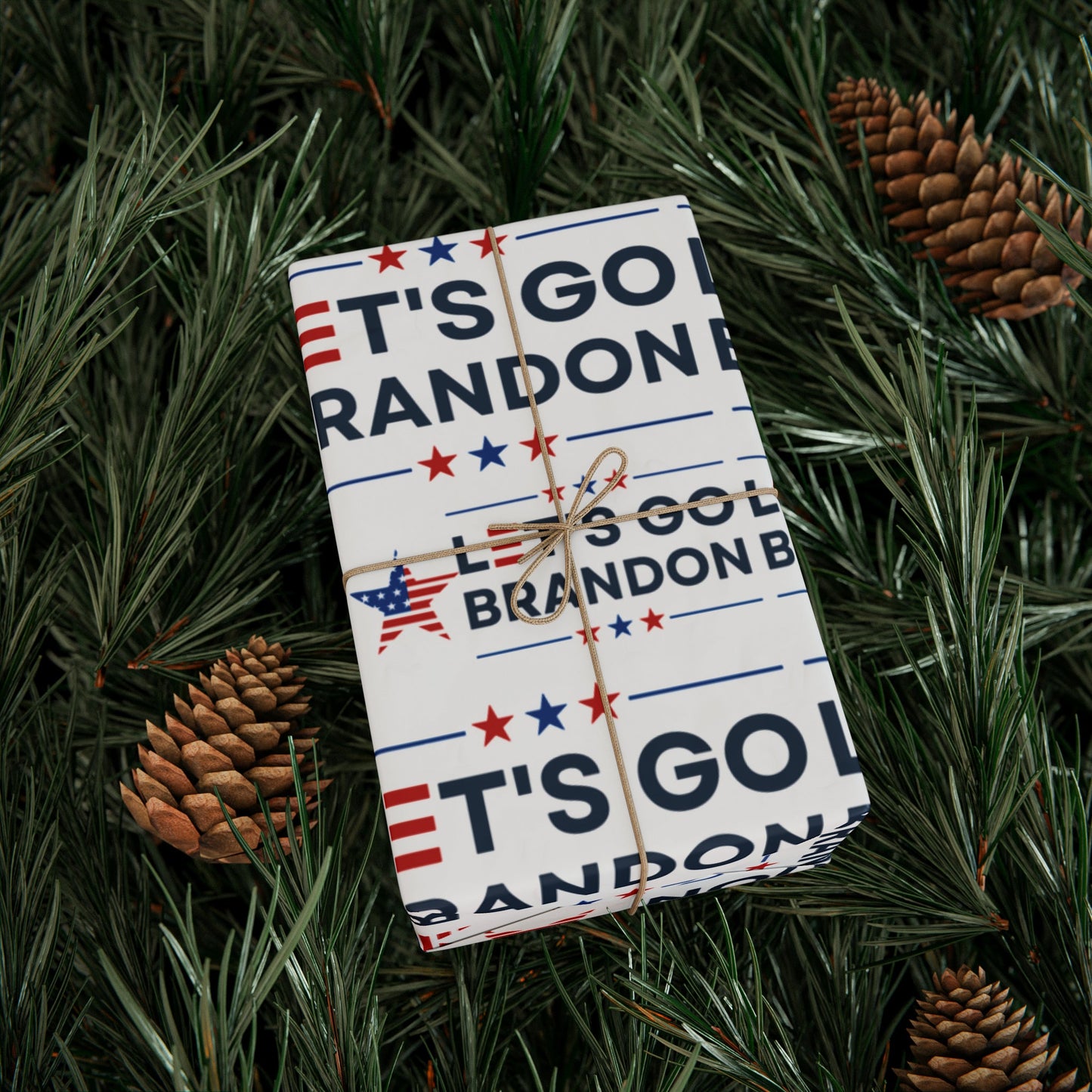 Let's Go Brandon Style USA Wrapping Paper for Gifts - Trump Maga Let's Go Brandon Biden Trump 2024 Wrapping Paper Trump Christmas Gift Wrap