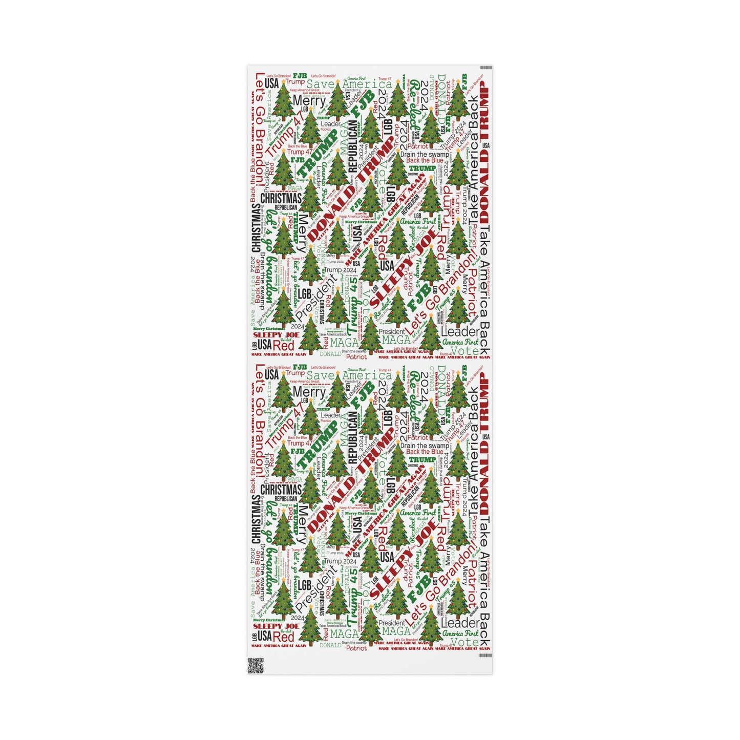 Christmas Word Wrap Trump Gift Wrap for Gifts Christmas - Let's Go Brandon Gift Wrap - Maga Save America Trump Theme Gift Wrap Trump 2024