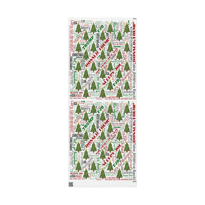 Christmas Word Wrap Trump Gift Wrap for Gifts Christmas - Let's Go Brandon Gift Wrap - Maga Save America Trump Theme Gift Wrap Trump 2024