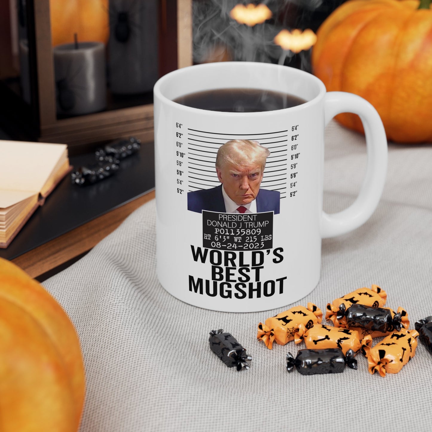 Trump Best Mugshot Mug Never Surrender Georgia Trump Mugshot Picture Mug Ceramic Mug 11oz - Funny Gift Trump Booking Photo Georgia Pro Trump