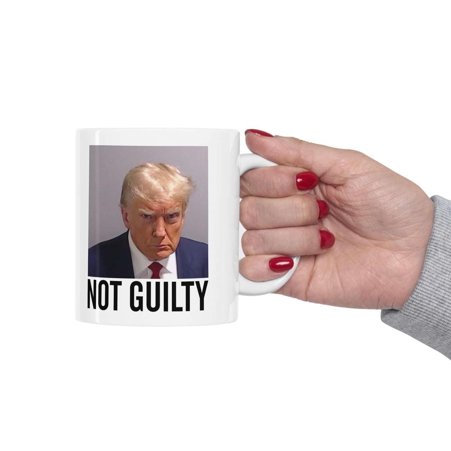 Trump Not Guilty Georgia Trump Mugshot Picture Mug Ceramic Mug 11oz - Funny Gift Trump Booking Photo Georgia Pro Trump Mugshot Mug