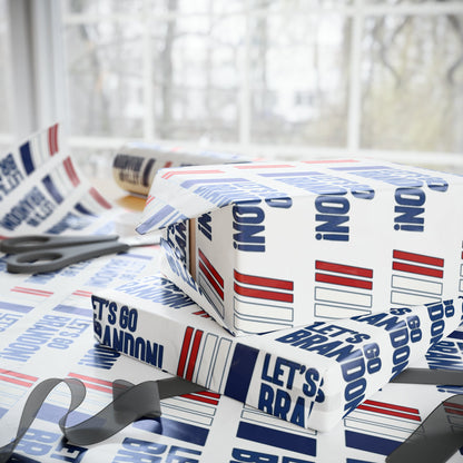 Let's GO Brandon Racing Style USA Wrapping Paper for Gifts - Trump Christmas Let's Go Brandon Biden Trump 2024 Wrapping Paper Trump lgb MAGA