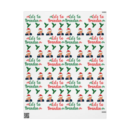 Top Trump Christmas Wrapping Paper for Gifts - Trump Maga Gift - Funny Let's Go Brandon Biden Trump Wrapping Paper Santa Trump Brandon Gift