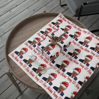 Santa Trump Mugshot Gift Wrap Merry Christmas Gift Wrap Trump 2024 Trump Wrapping Paper Trump Christmas Funny Gift Wrap MAGA Trump