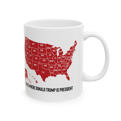 Funny Trump Mug, States Where Trump is President, 2024 Election Results Mug, Trump Gift, Christmas Trump Gift, Ceramic 11oz Mug, Trump Won