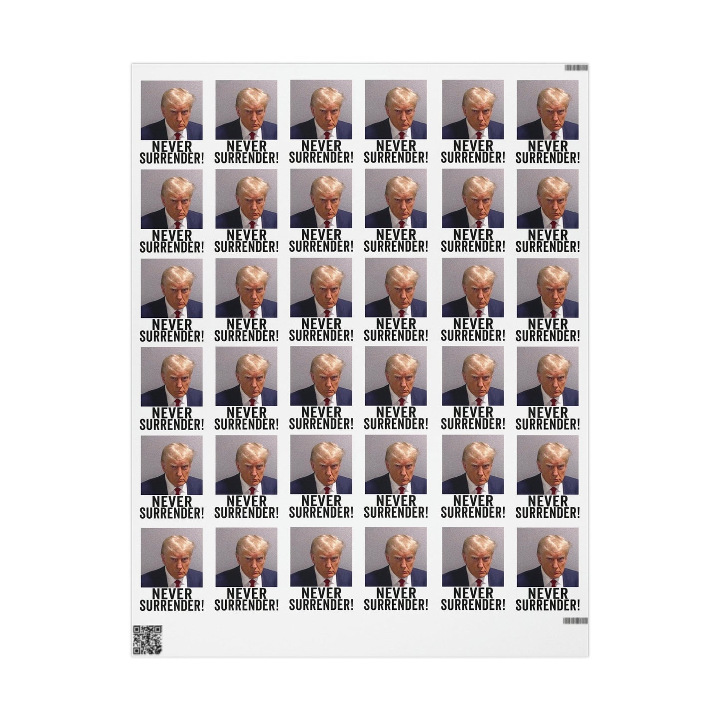 Trump Mugshot Gift Wrap Never Surrender Gift Wrap Trump 2024 Never Surrender Trump Wrapping Paper Trump Christmas Trump Birthday Gift Wrap