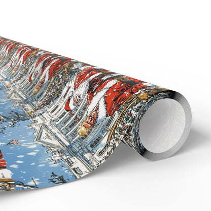 Vintage Style Trump and Santa, Christmas Trump Gift Wrap, Trump Wrapping Paper for Gifts, Maga Gift Wrap Christmas Trump 2024, Trump Won