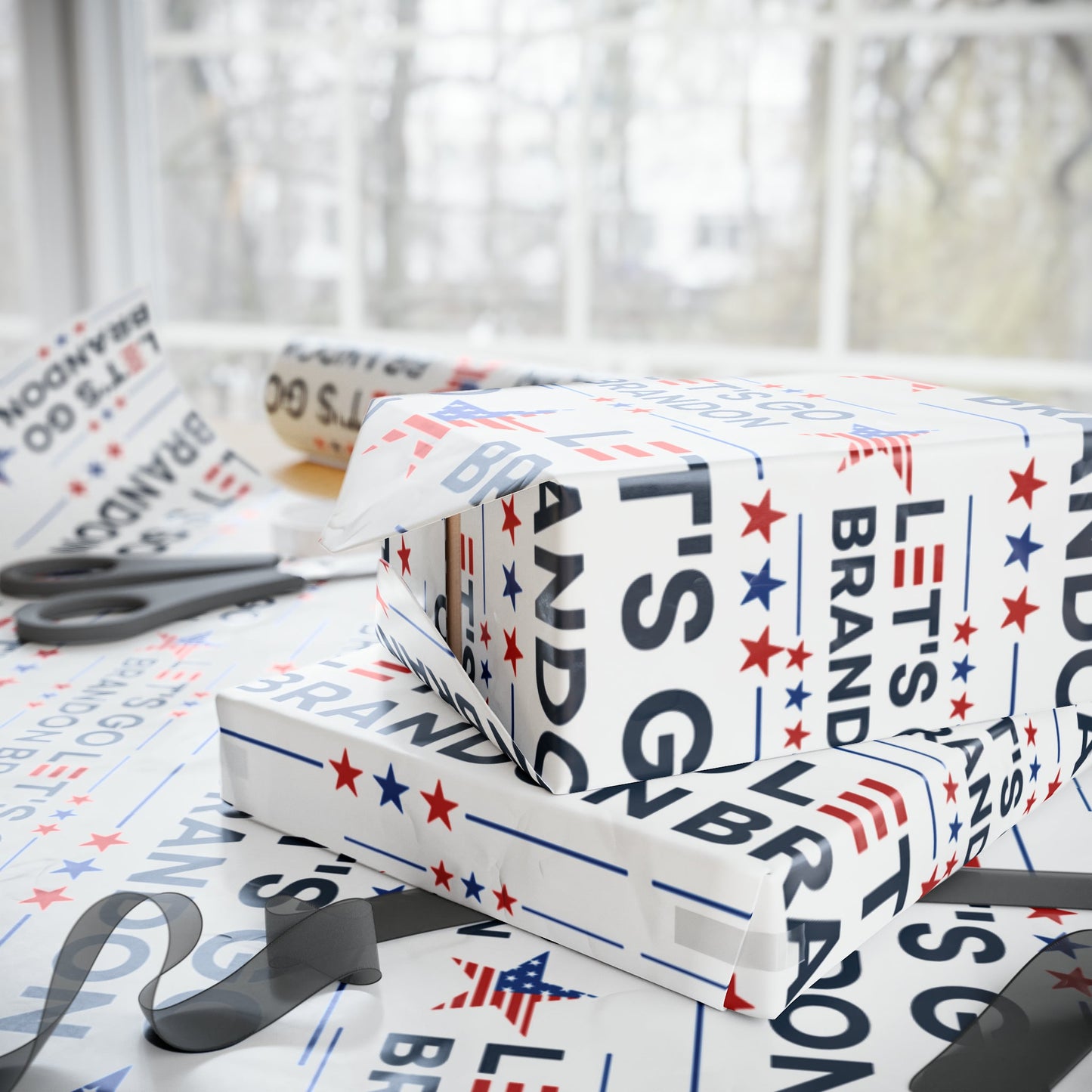 Let's Go Brandon Style USA Wrapping Paper for Gifts - Trump Maga Let's Go Brandon Biden Trump 2024 Wrapping Paper Trump Christmas Gift Wrap