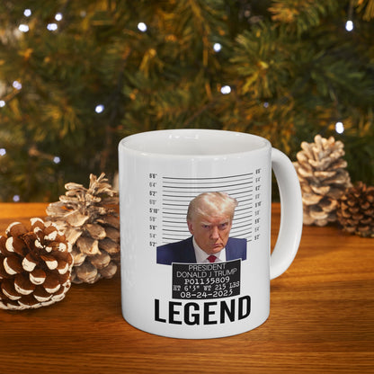 The Georgia Trump Mugshot Picture Mug Ceramic Mug 11oz - Funny Gift Trump Booking Photo Georgia Trump Mugshot Mug Trump Legend Pic Mug