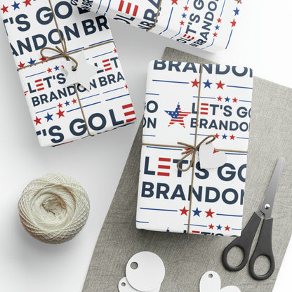 Let's Go Brandon Style USA Wrapping Paper for Gifts - Trump Maga Let's Go Brandon Biden Trump 2024 Wrapping Paper Trump Christmas Gift Wrap