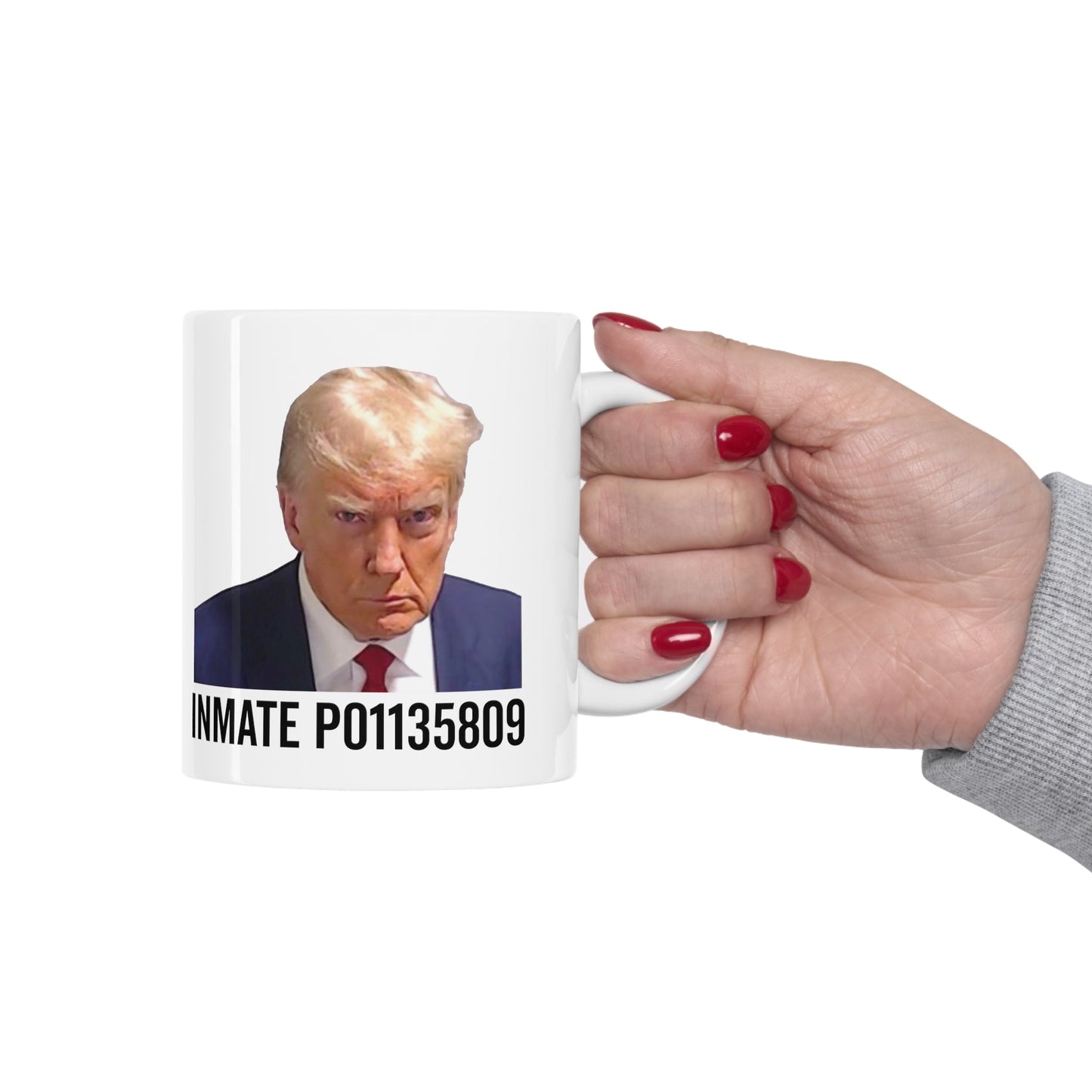 Trump Best Mugshot Mug Never Surrender Georgia Trump Inmate Number P01135809 Mugshot Mug Ceramic Mug 11oz - Trump Gift Mug Trump Christmas