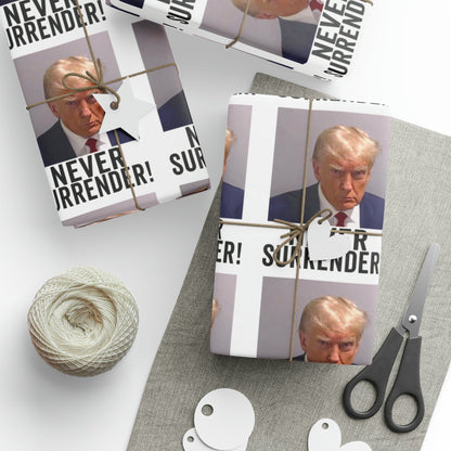 Trump Mugshot Gift Wrap Never Surrender Gift Wrap Trump 2024 Never Surrender Trump Wrapping Paper Trump Christmas Trump Birthday Gift Wrap