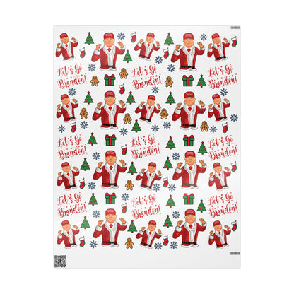 MAGA Trump Wrapping Paper for Gifts - Pro Trump Let's Go Brandon Christmas Gift Wrap Brandon Maga Gift Wrap Santa Trump Republican Gift