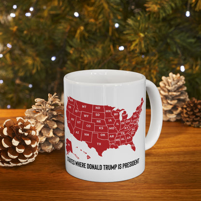 Funny Trump Mug, States Where Trump is President, 2024 Election Results Mug, Trump Gift, Christmas Trump Gift, Ceramic 11oz Mug, Trump Won