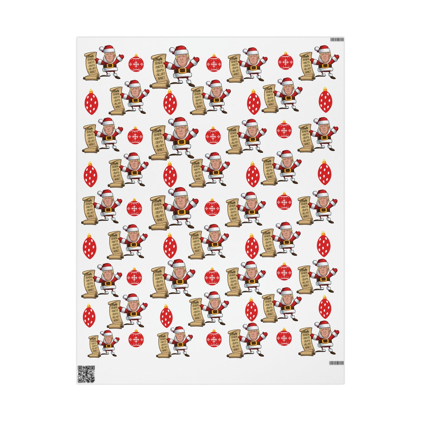 Great Santa Trump Wrapping Paper for Gifts - Trump's Naughty List Christmas Gift Wrap Let's Go Brandon Maga Gift Wrap Christmas Trump 2024