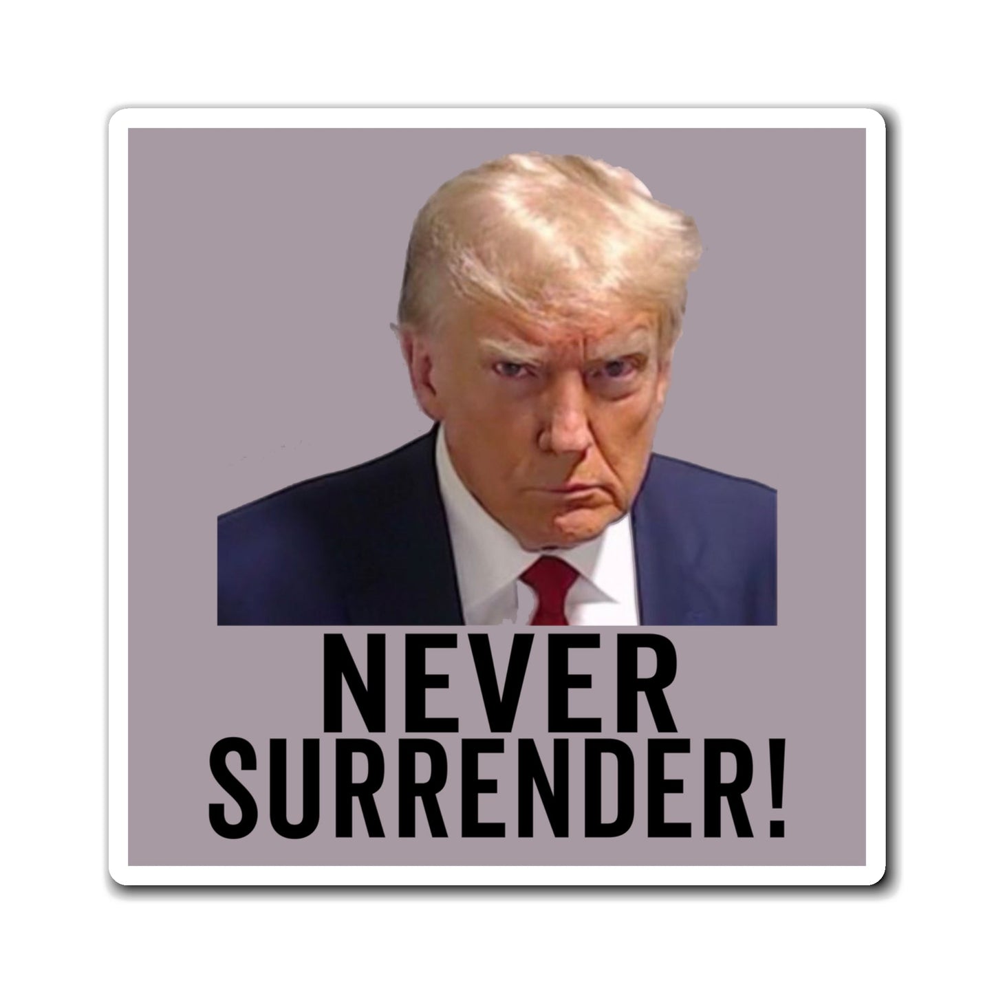 Never Surrender Trump Magnet Georgia Mugshot Trump Mugshot Magnet - Trump Magnet Trump MAGA Trump Georgia Trump President Trump Gift