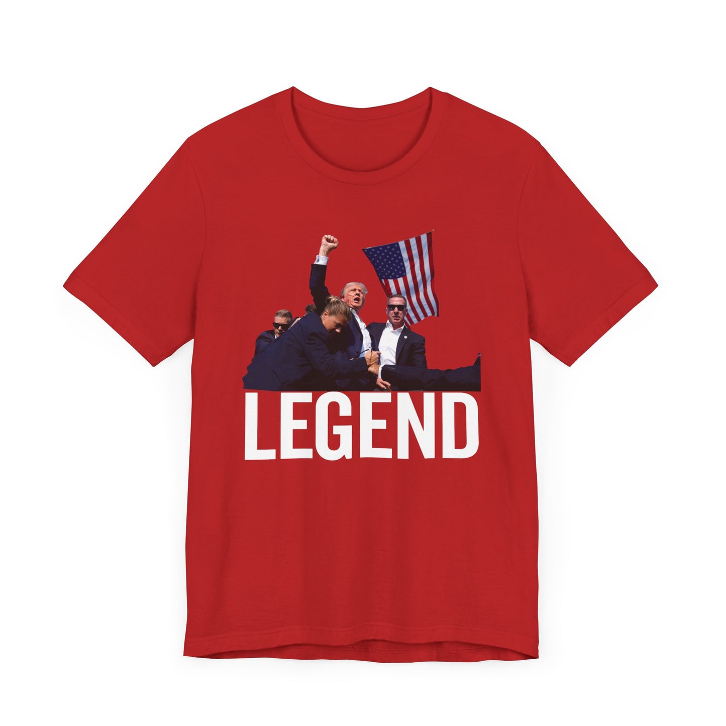 Trump Legend Shot Picture Shirt Bella Canvas 3001 Unisex T-Shirt Vote Trump King Trump Fist Photo Pro Trump Never Surrender Shirt 2024