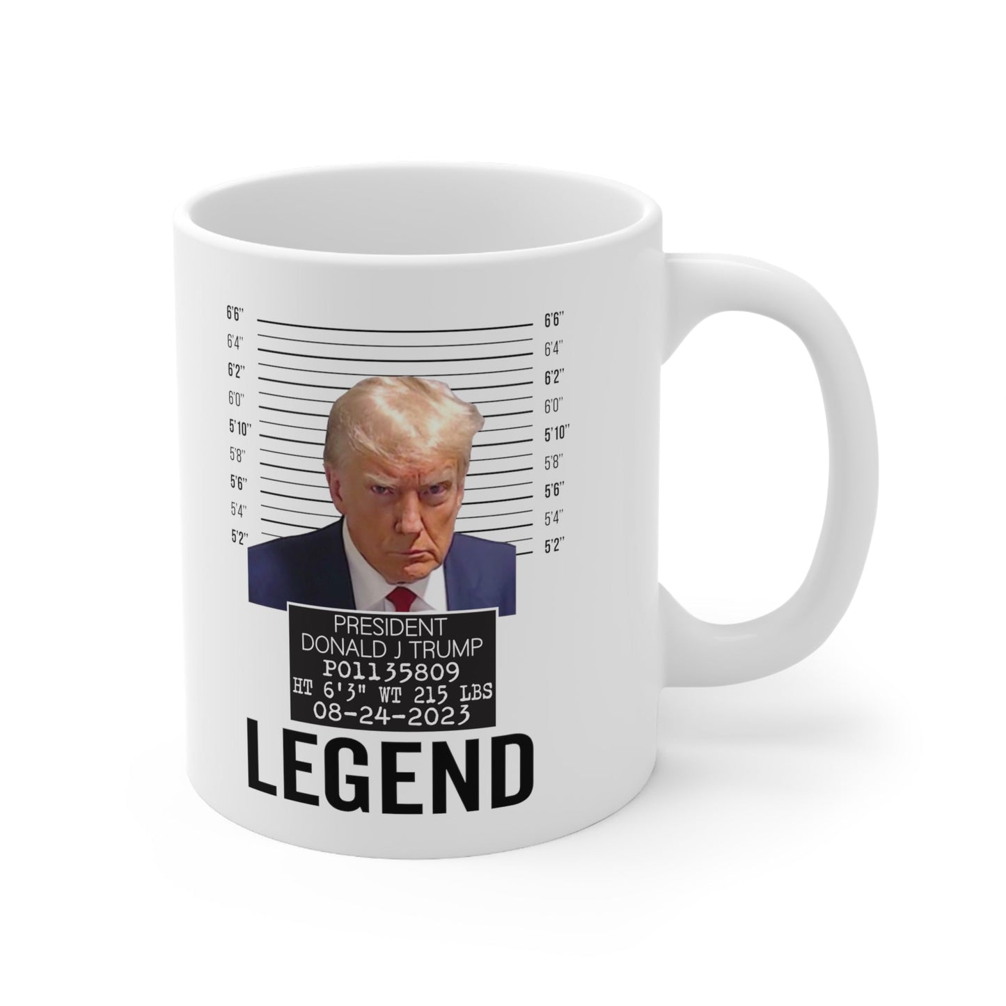 The Georgia Trump Mugshot Picture Mug Ceramic Mug 11oz - Funny Gift Trump Booking Photo Georgia Trump Mugshot Mug Trump Legend Pic Mug