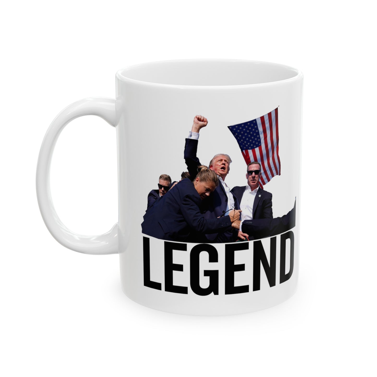 Trump Legend Shot Rally Mug, Best Trump Mug Gift Never SurrenderMug Ceramic Mug 11oz - Trump Gift Mug Trump Christmas Trump 2024 Rally