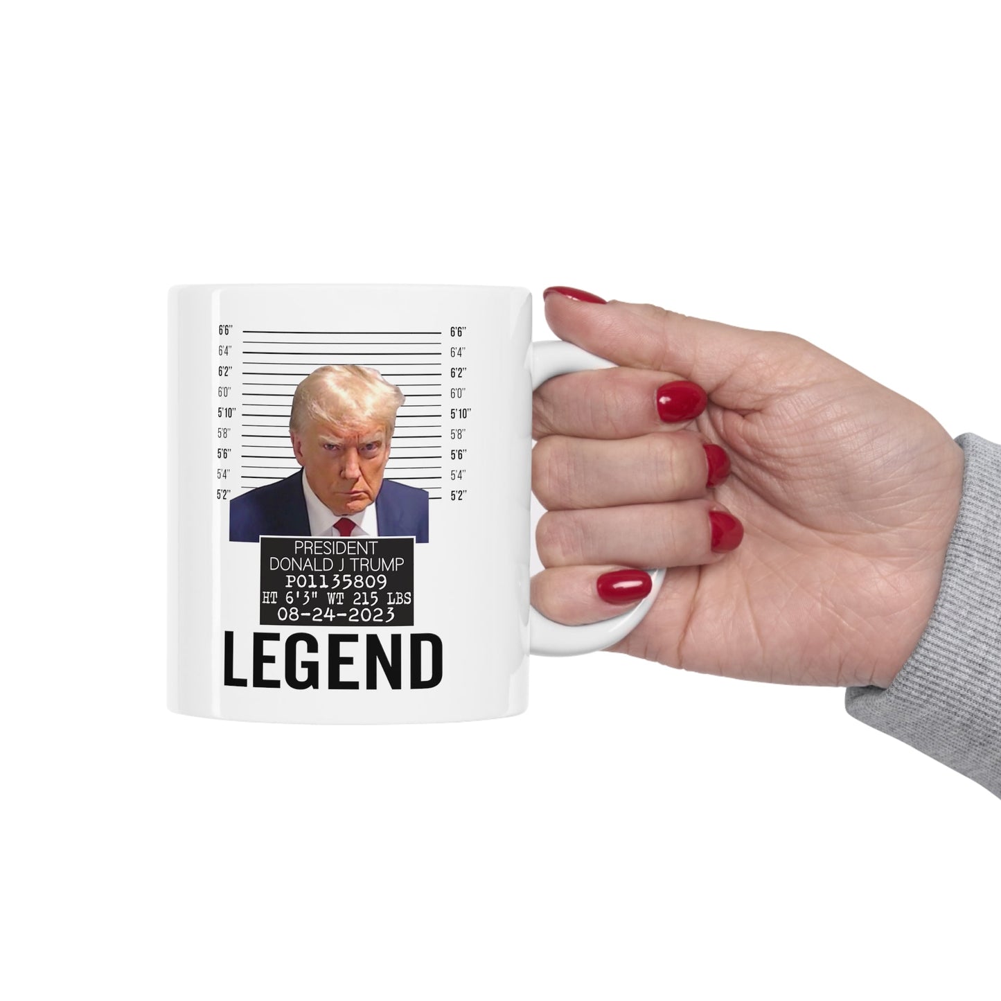 The Georgia Trump Mugshot Picture Mug Ceramic Mug 11oz - Funny Gift Trump Booking Photo Georgia Trump Mugshot Mug Trump Legend Pic Mug