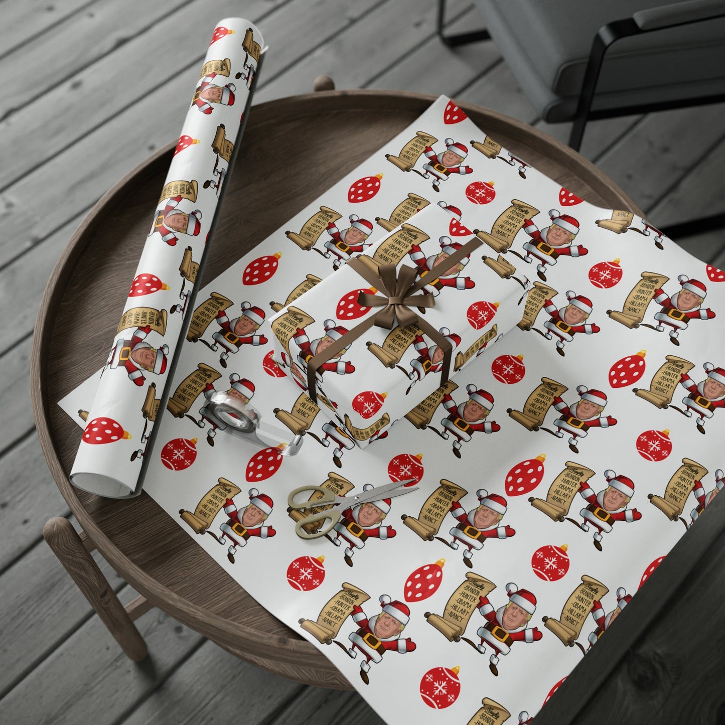 Great Santa Trump Wrapping Paper for Gifts - Trump's Naughty List Christmas Gift Wrap Let's Go Brandon Maga Gift Wrap Christmas Trump 2024