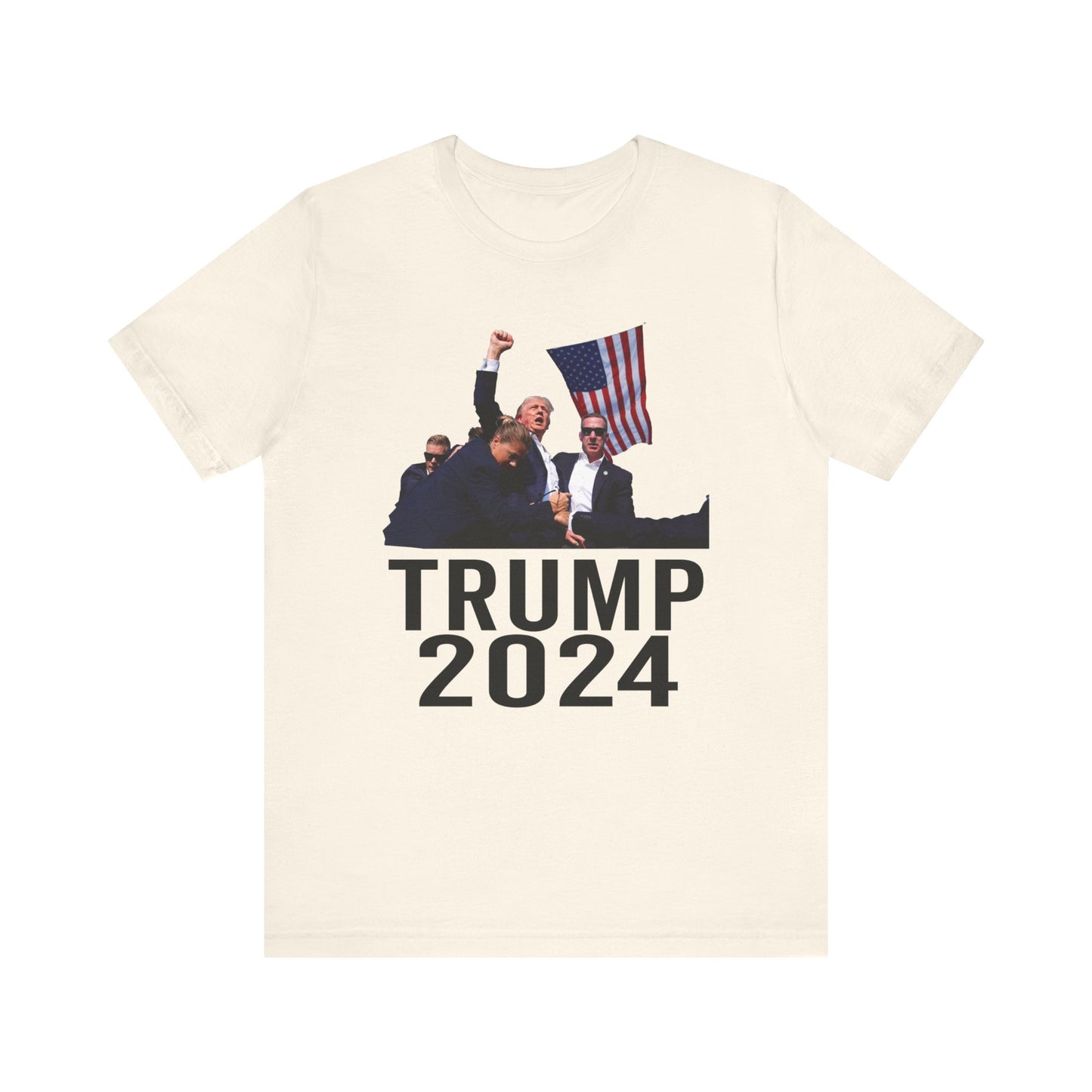 Trump 2024 Shot Picture Shirt Bella Canvas 3001 Unisex T-Shirt Vote Trump King Trump Fist Photo Pro Trump Never Surrender Shirt 2024