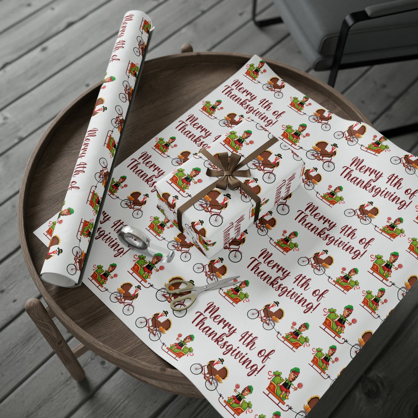 Hilarious Biden Confused Christmas Wrapping Paper for Gifts Biden Merry 4th of Thanksgiving Pro Trump Let's Go Brandon Trump Gift Wrap MAGA