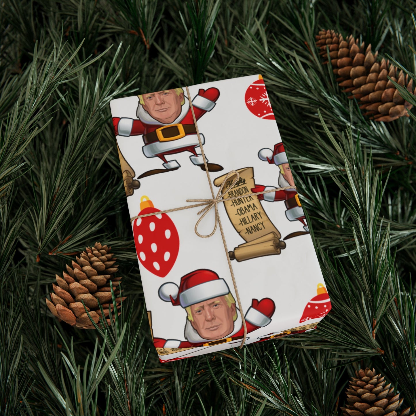 Great Santa Trump Wrapping Paper for Gifts - Trump's Naughty List Christmas Gift Wrap Let's Go Brandon Maga Gift Wrap Christmas Trump 2024