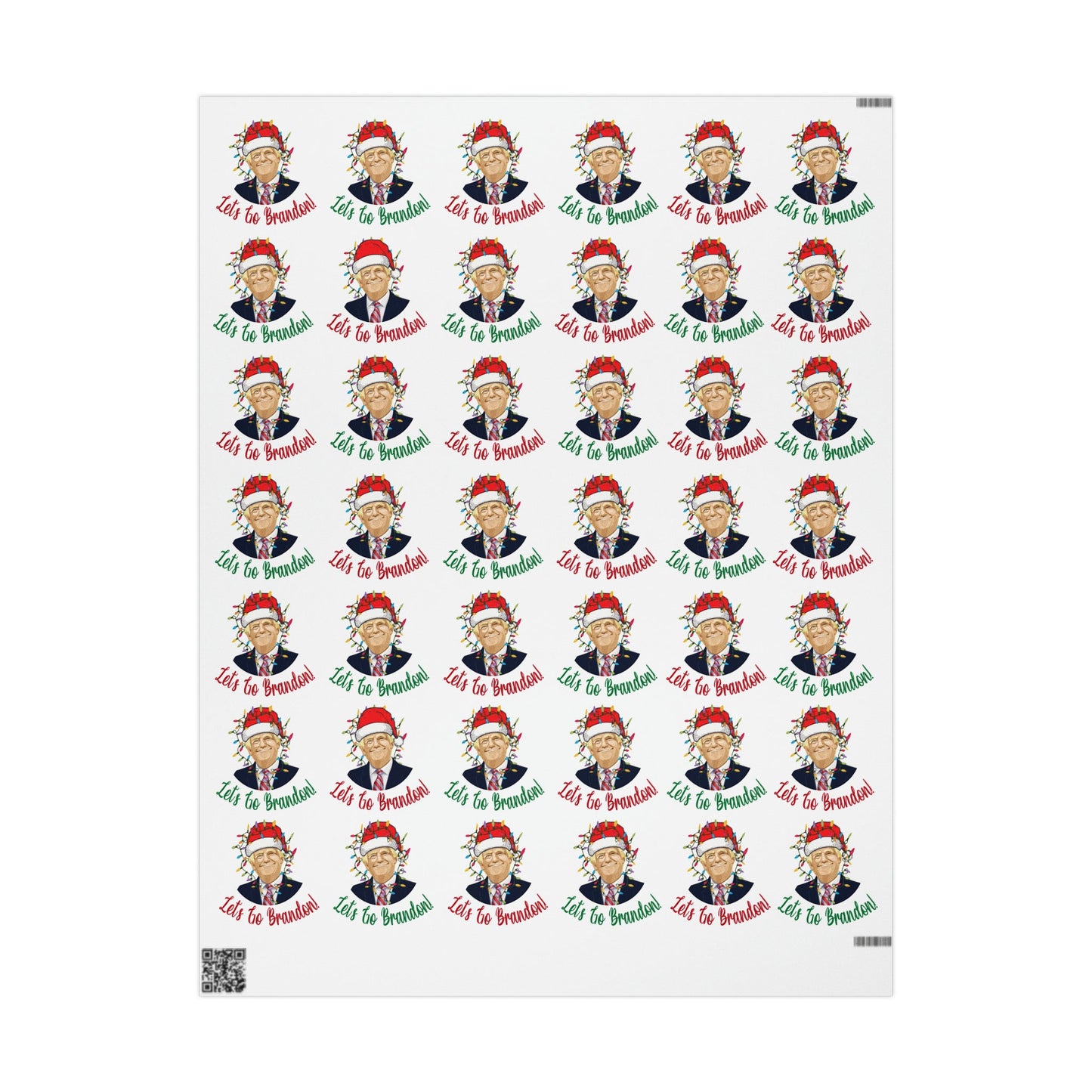 Santa Funny Trump Wrapping Paper for Gifts - Make America Great Again Gift - Joe Biden Let's Go Brandon Wrapping Paper Christmas Gifts