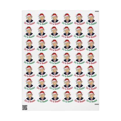 Santa Funny Trump Wrapping Paper for Gifts - Make America Great Again Gift - Joe Biden Let's Go Brandon Wrapping Paper Christmas Gifts