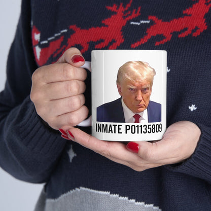 Trump Best Mugshot Mug Never Surrender Georgia Trump Inmate Number P01135809 Mugshot Mug Ceramic Mug 11oz - Trump Gift Mug Trump Christmas