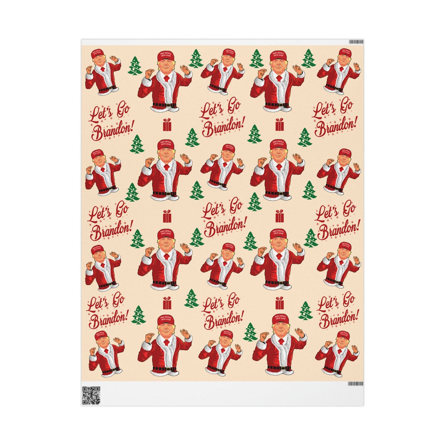 Funny Trump Christmas Wrapping Paper for Gifts - Let's Go Brandon Gift - Joe Let's Go Brandon - Funny Santa Trump Wrapping Paper Christmas