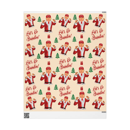 Funny Trump Christmas Wrapping Paper for Gifts - Let's Go Brandon Gift - Joe Let's Go Brandon - Funny Santa Trump Wrapping Paper Christmas