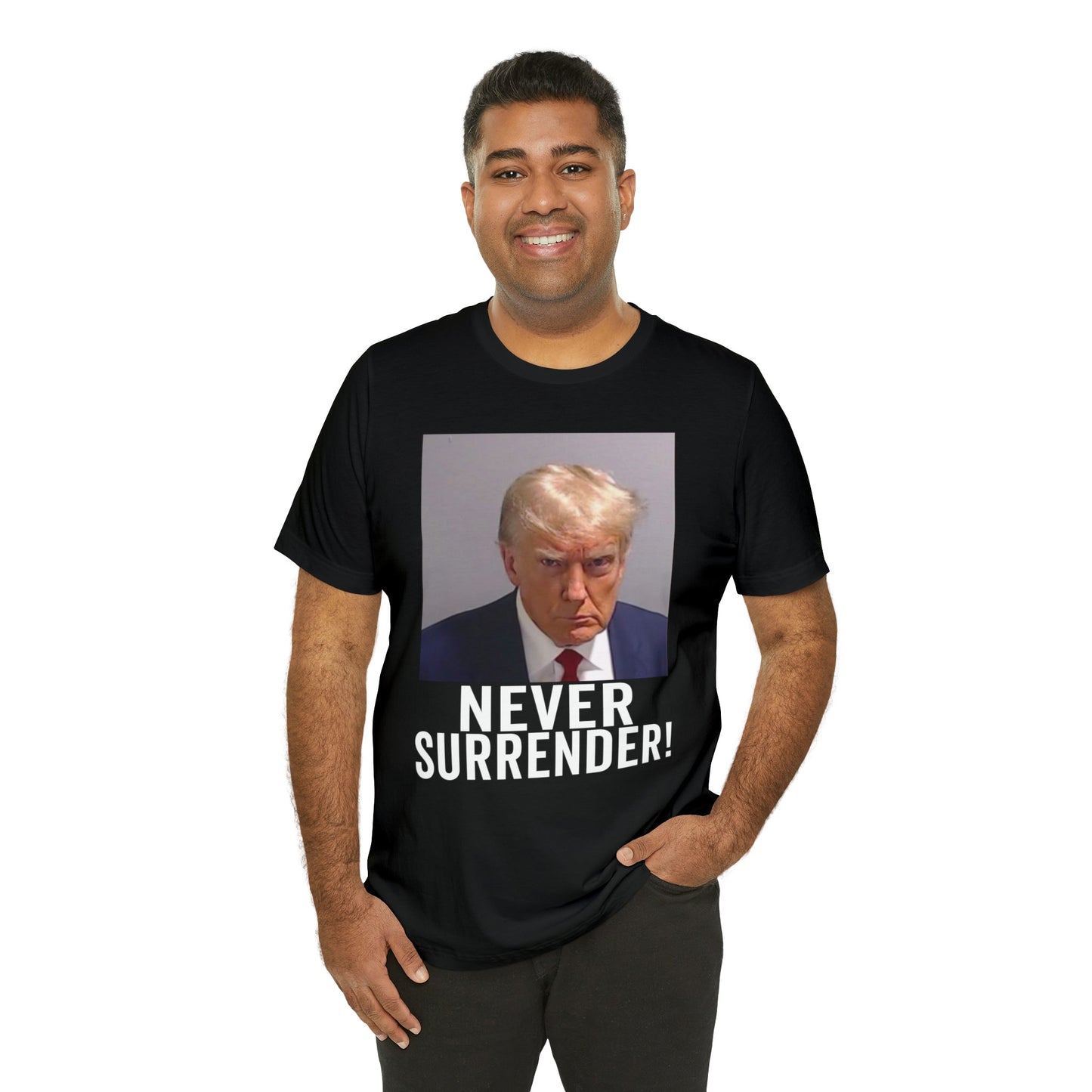 Georgia Trump Mugshot Shirt Bella Canvas 3001 Unisex T-Shirt Trump Mugshot Trump Georgia Trump Never Shirt