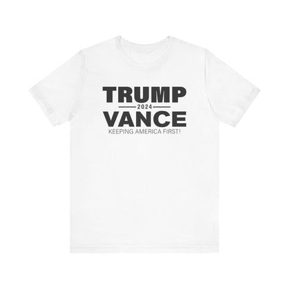 America First Trump VP Pick Vance 2024 Shirt Bella Canvas 3001 Unisex T-Shirt Vote Trump, J.D. Vance VP Trump, Pro Trump Campaign Shirt