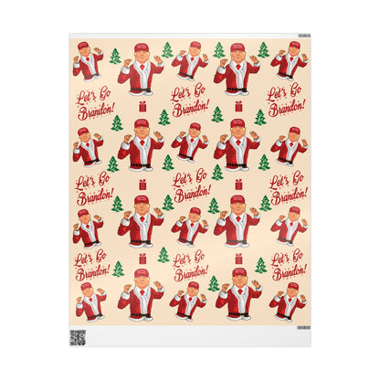 Funny Trump Christmas Wrapping Paper for Gifts - Let's Go Brandon Gift - Joe Let's Go Brandon - Funny Santa Trump Wrapping Paper Christmas