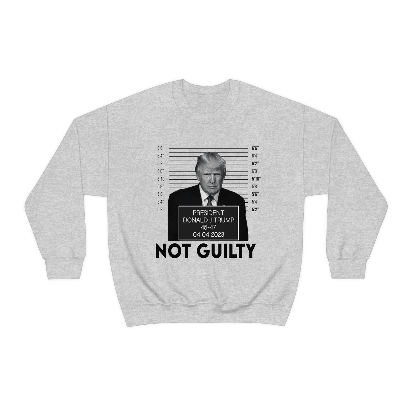 Trump Mugshot Not Guilty Sweatshirt Unisex Heavy Blend Crewneck Sweatshirt