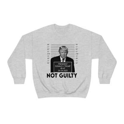 Trump Mugshot Not Guilty Sweatshirt Unisex Heavy Blend Crewneck Sweatshirt