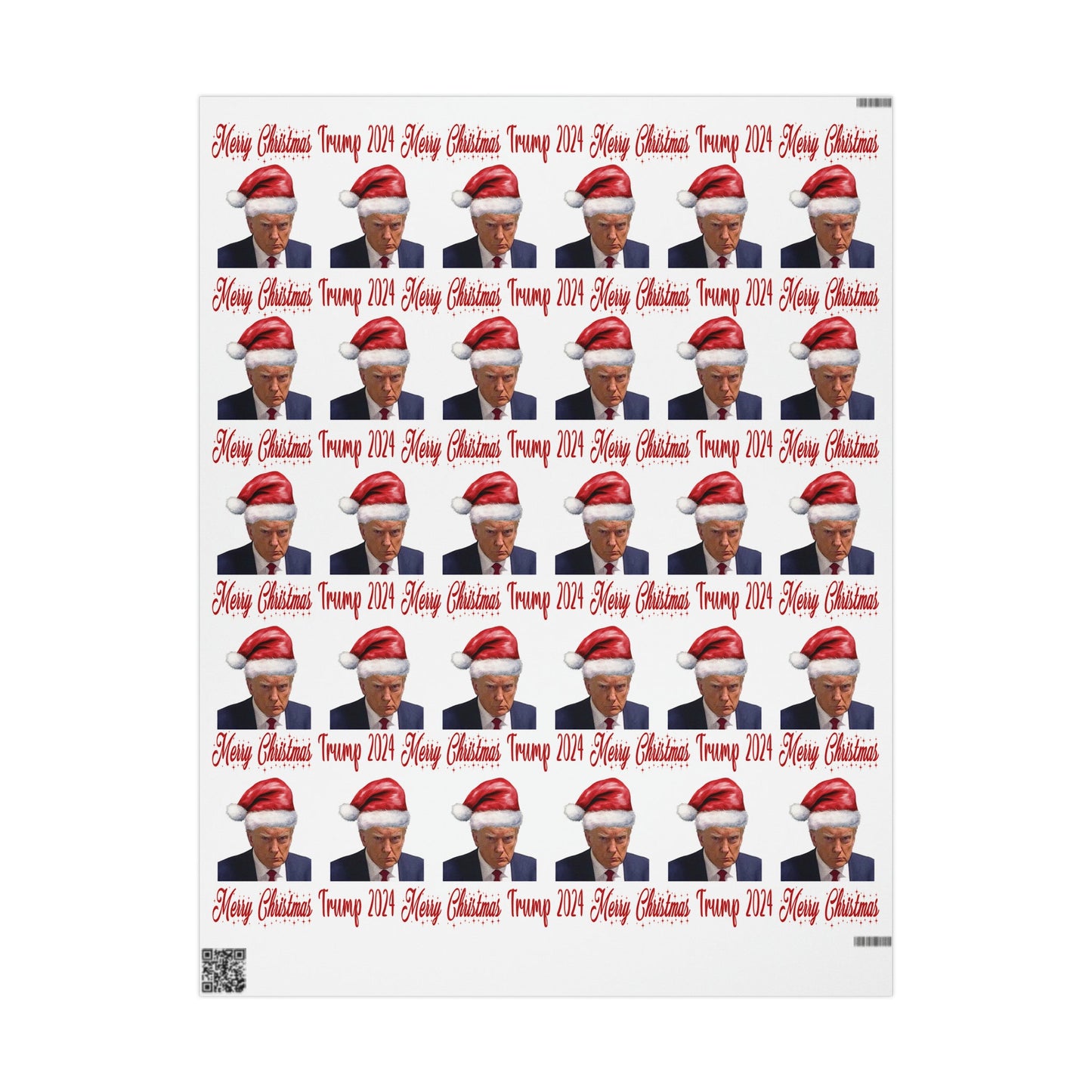 Santa Trump Mugshot Gift Wrap Merry Christmas Gift Wrap Trump 2024 Trump Wrapping Paper Trump Christmas Funny Gift Wrap MAGA Trump