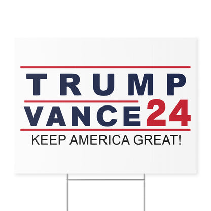 Official RNC Pick Trump Vance 2024 Yard Sign with Stand,Trump Sign, Trump Vance Sign, Trump Vance, Trump VP Vance, Lawn Sign 18" x 24"