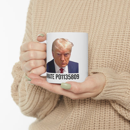 Trump Best Mugshot Mug Never Surrender Georgia Trump Inmate Number P01135809 Mugshot Mug Ceramic Mug 11oz - Trump Gift Mug Trump Christmas