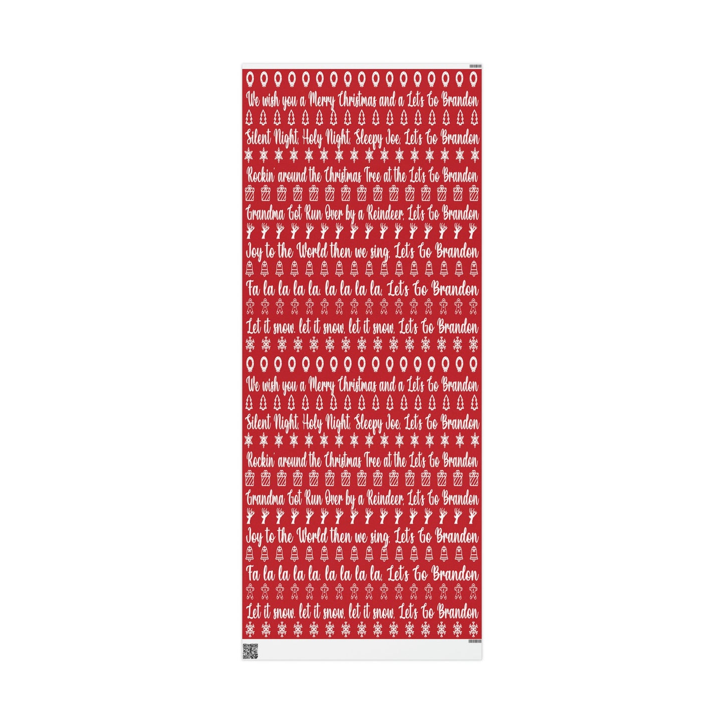 Funny Let's Go Brandon Christmas Gift Wrap Red - Brandon Gift Wrap - Funny Trump Christmas Songs Red Christmas Wrap - Great Funny Surprise