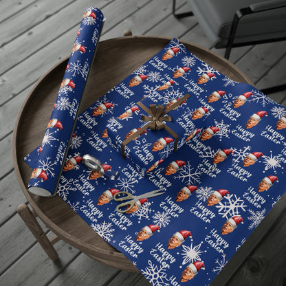 Comically Confused Biden Christmas Blue Wrapping Paper Happy Easter - Santa Biden - Let's Go Brandon Pro Trump Wrapping Paper