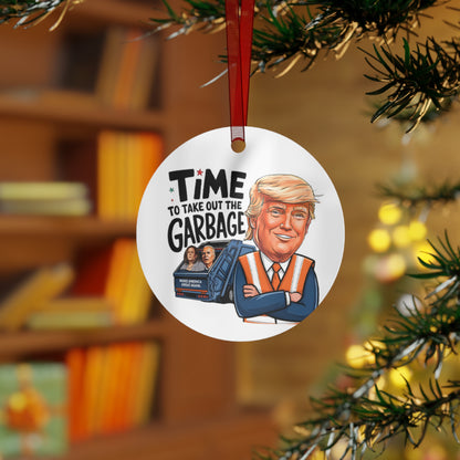 President Trump Christmas Ornament, Lightweight Shatterproof Double Sided Metal Ornament, Trump Ornament, Trump Garbage, Trump Wins 2024