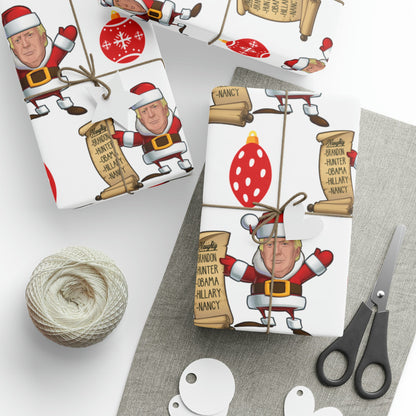 Great Santa Trump Wrapping Paper for Gifts - Trump's Naughty List Christmas Gift Wrap Let's Go Brandon Maga Gift Wrap Christmas Trump 2024