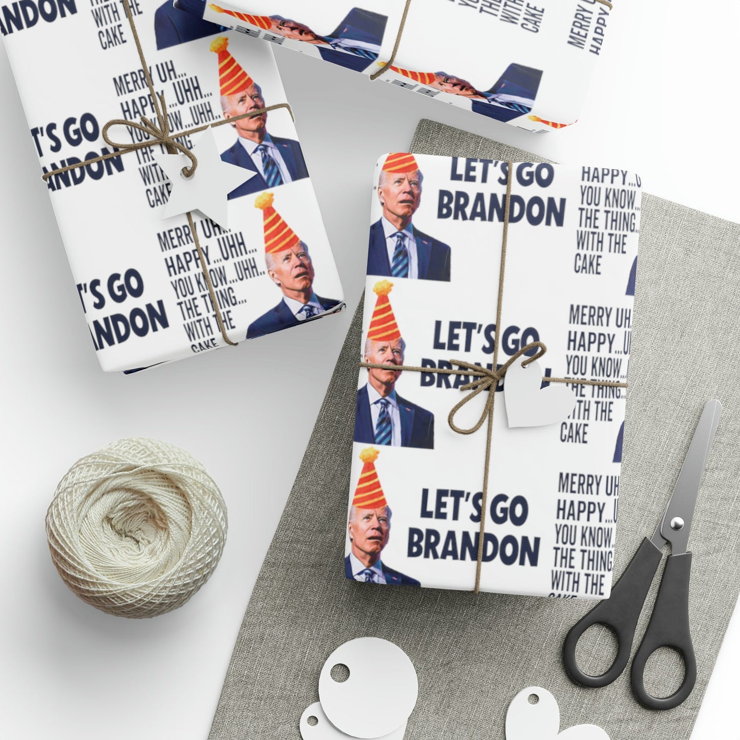 Best Birthday Wrapping Paper Confused Biden Trump Birthday Wrapping Paper Gift - Make America Great Again Gift Let's Go Brandon Biden Fail