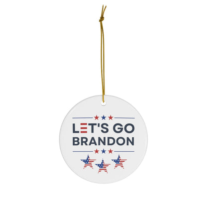 Let's Go Brandon Christmas Ornament USA Let's Go Brandon Trump Christmas Ornament 2024 Brandon Trump Ceramic Ornament Republican Gift