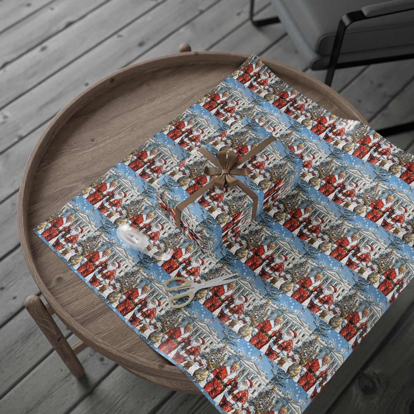 Vintage Style Trump and Santa, Christmas Trump Gift Wrap, Trump Wrapping Paper for Gifts, Maga Gift Wrap Christmas Trump 2024, Trump Won