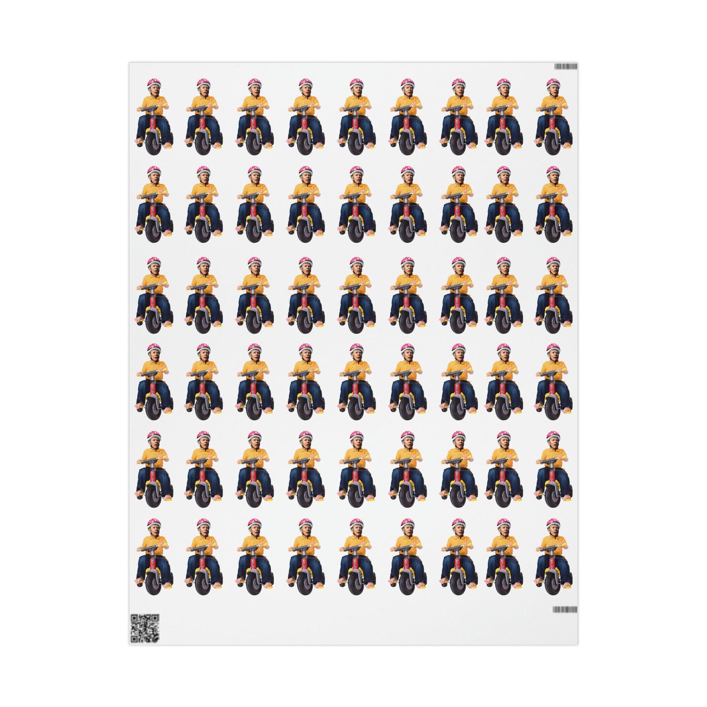 Toddler Biden Brandon Wrapping Paper - Funny Gift Wrap Biden Bike Gift Pro Trump Christmas Wrap Maga Let's Go Brandon Republican Gift